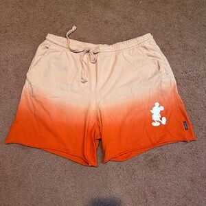 EUC DISNEY SPIRIT DIP DYE SHORTS SZ XXL ORANGE TIE WAIST